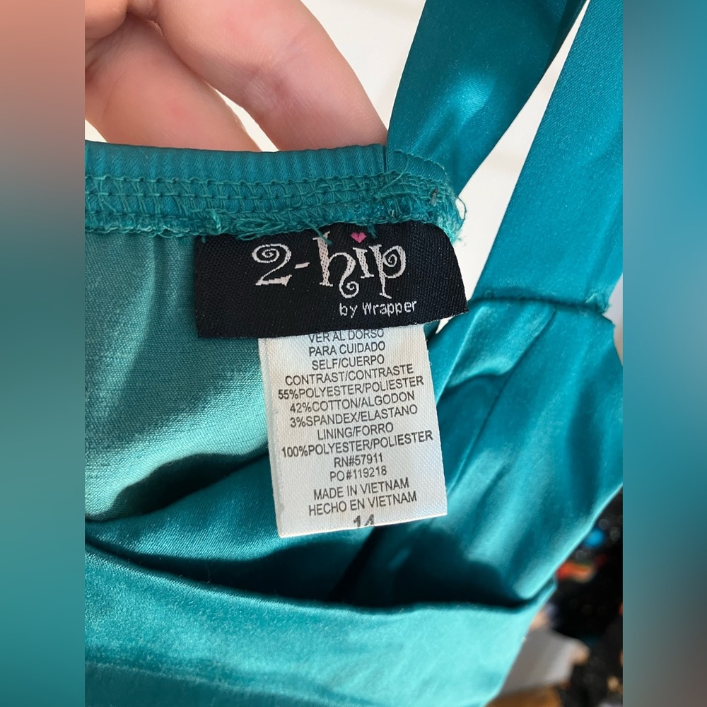 Turquoise Cocktail Dress - Picture 3 of 7